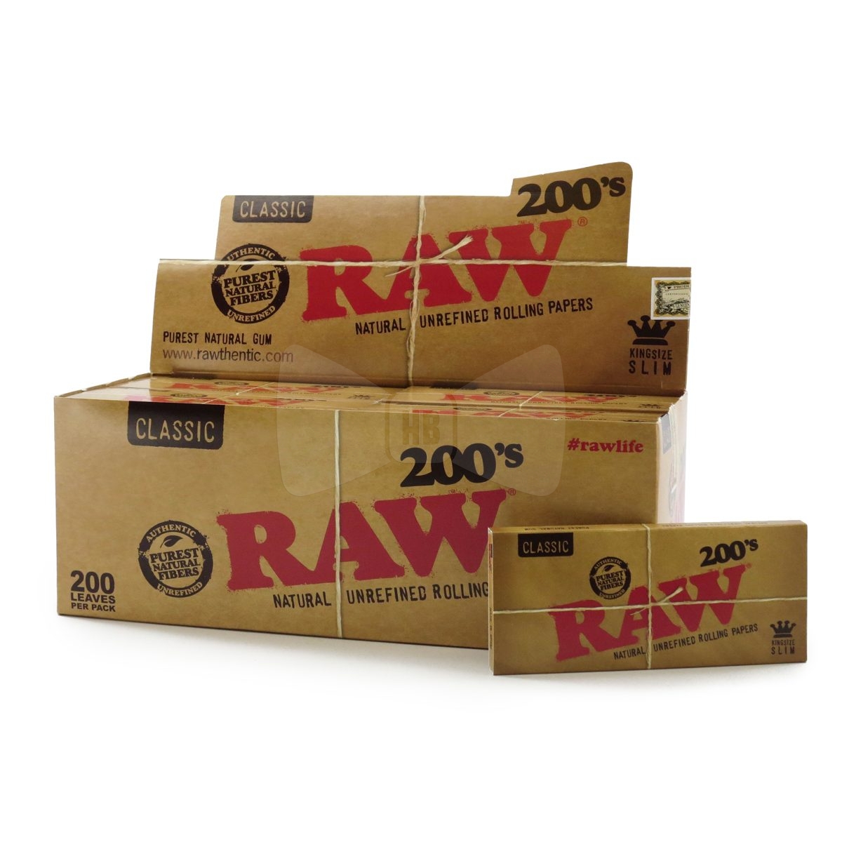 RAW Natural King Size Slim 200 Rolling Papers 1 Pack