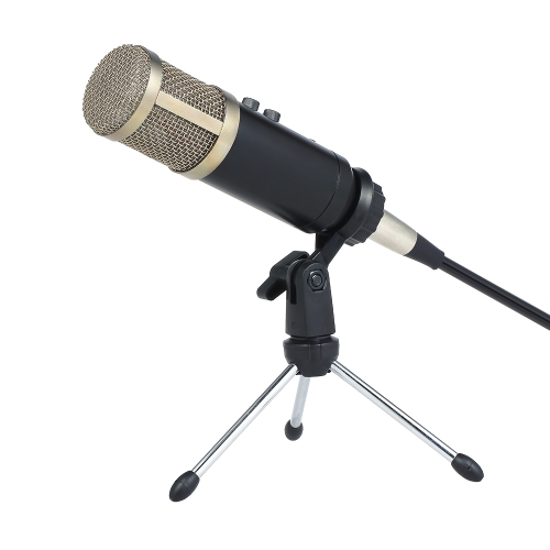 Professional Condenser Microphone with Reverberation Echo Sponge Cover Clip Tripod
