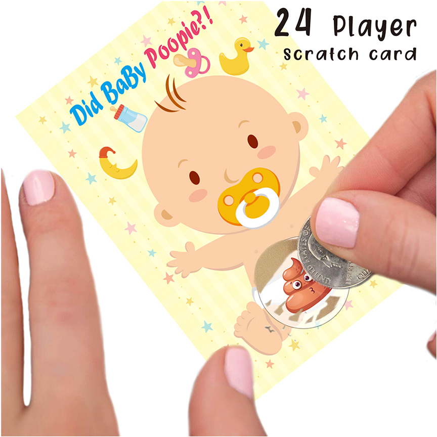24 Baby Shower Raffle Card Game Player Scratch Card Scratch Off Stickers for Baby Party