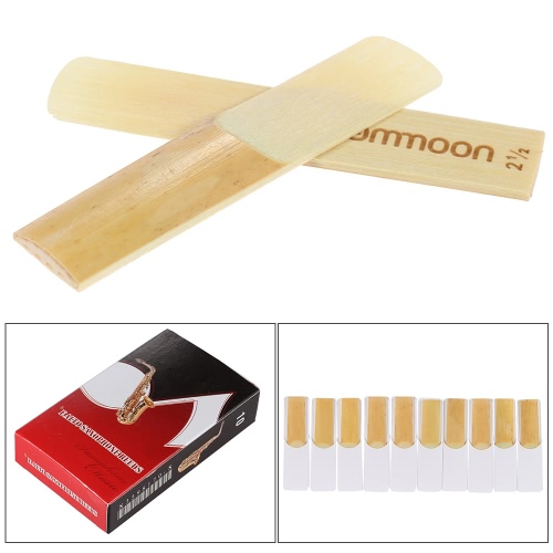 ammoon pack de 10 pièces force 2.5 bambou roseaux pour Eb, Saxophone Alto Sax accessoires