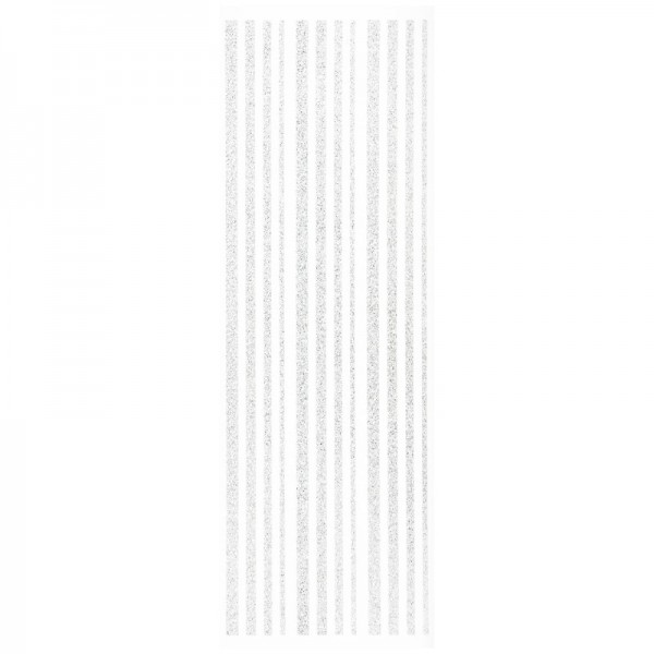 Glitzer-Bordüren, Sticker-Linien, 30 cm lang, 3-6 mm, weiß
