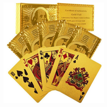Certified Pure 24 Carat Gold Foil Plated Poker Cards Perfect Gift Fun Game