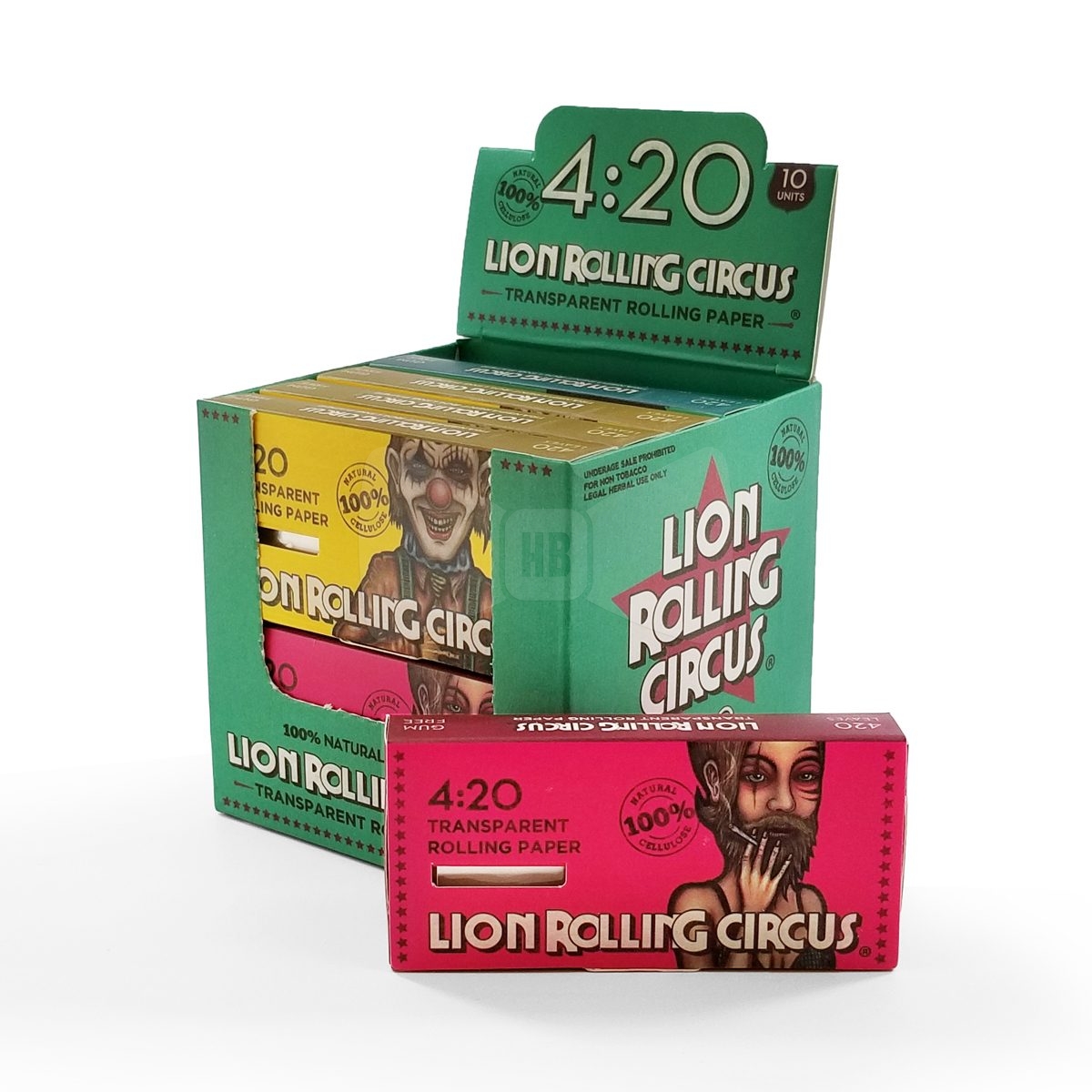 Lion Rolling Circus 1 1/4 Clear 420 Pack Full Box (10 Packs)