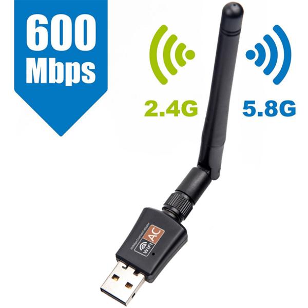 5,8 GHz+2,4 GHz USB WLAN Adapter 600Mbps Wireless-Netzwerk-Karte 802.11 ac-Windows-Mac WiFi-Empf?nger f¨¹r PC