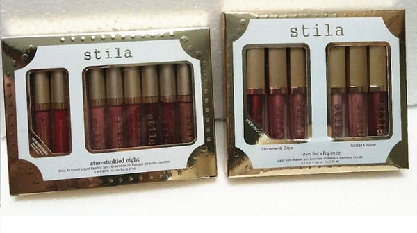 In Stock!! Stila Star-studded Eight Stay All Days Liquid Lipstick set 8pcs/ box Long Lasting Creamy Shimmer Liquid Lipstick Lip Gloss