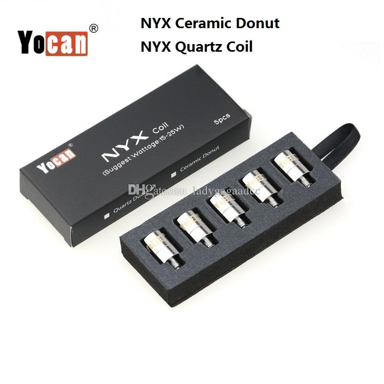 Authentic Yocan NYX Ceramic Donut Coils Quartz Dual Coils QDC For Yocan NYX Wax Atomizer 5pcs/pack E Cigarette Replacement Coils