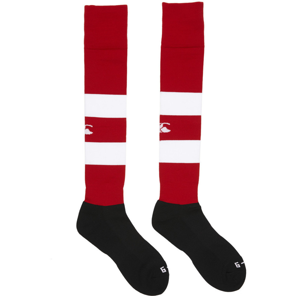 Canterbury Mens Team Hoop / Stripe Pattern Nylon Blend Rugby Socks S - UK Size 02-05 (EU 34-38  US 03-06)
