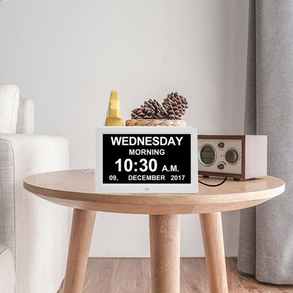 10.1 inch 1024x600 rgb 9 languages digital clock calendar with date day reminder with remote controller