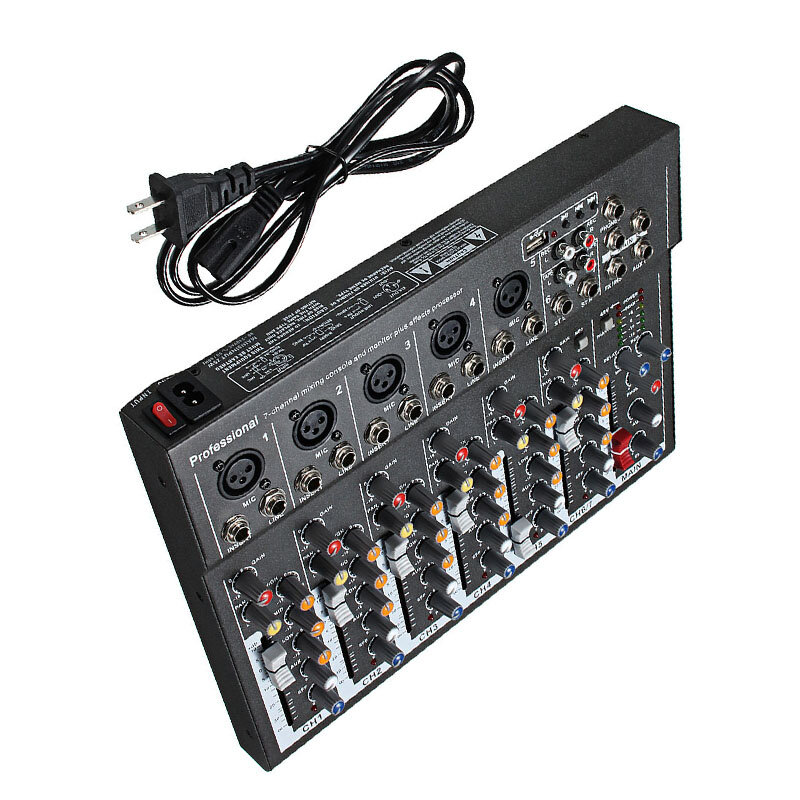 7 Channels Professional Live Studio Audio Mixer Specialty DJ Porable Equipment