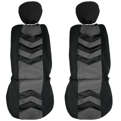 Universal Car Seat Cover Black Gray 2Front Seat Covers Fit Most Auto Car