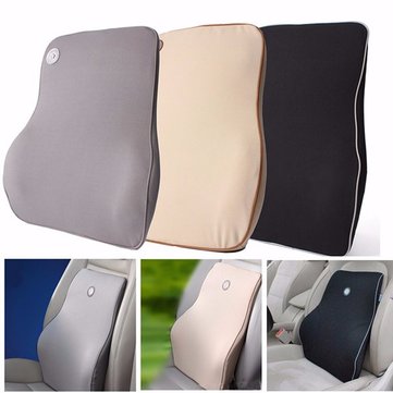 Lumbar Back Support Waist Cushion Pillow Memory Foam Cotton Home Chair Car Seat Lumbar Pad
