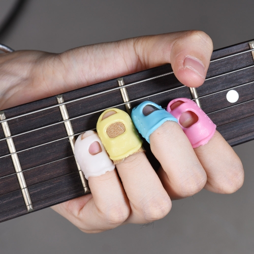 12pcs Protecteurs de doigt de guitare Silicone Protecteurs de doigt pour ukulélé électrique / guitare acoustique Basse