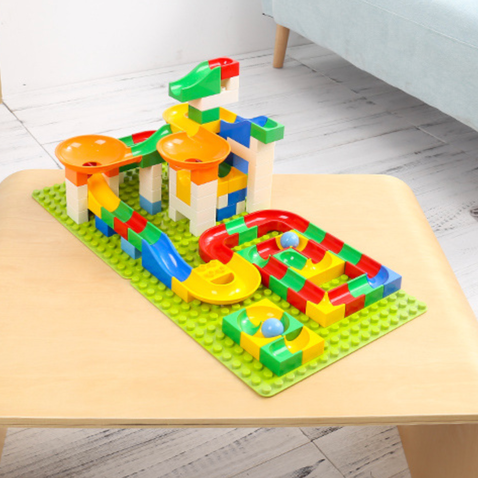 106 Pieces Children Jigsaw Toy Marble Race Run Block Building Blocks Funnel Slide Blocks DIY Bricks Toy