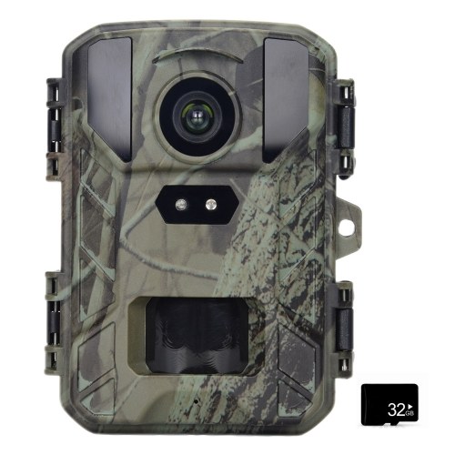 Mini-caméra de piste 24MP/1080P 48 infrarouge LED vision nocturne Caméra de chasse imperméable à 60° pour la chasse aux animaux sauvages avec carte mémoire 32G