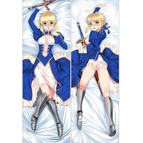 japanese 3d double-sided anime fate stay night saber throw otaku dakimakura gifts bedding hugging body pillow case 150x50 cm