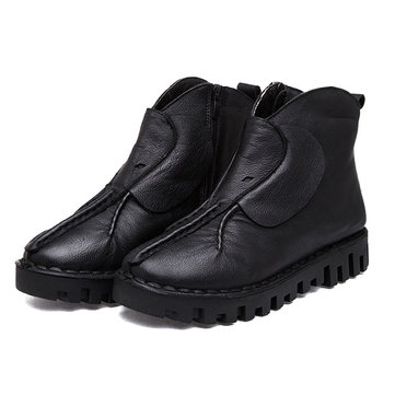Black Leather Soft Boots