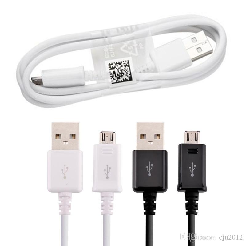 White Black 1m 2m 3m Micro V8 Braided 5pin usb data charging cable wire for samsung note 2 4 for s6 s7 edge for phone 5 6 7