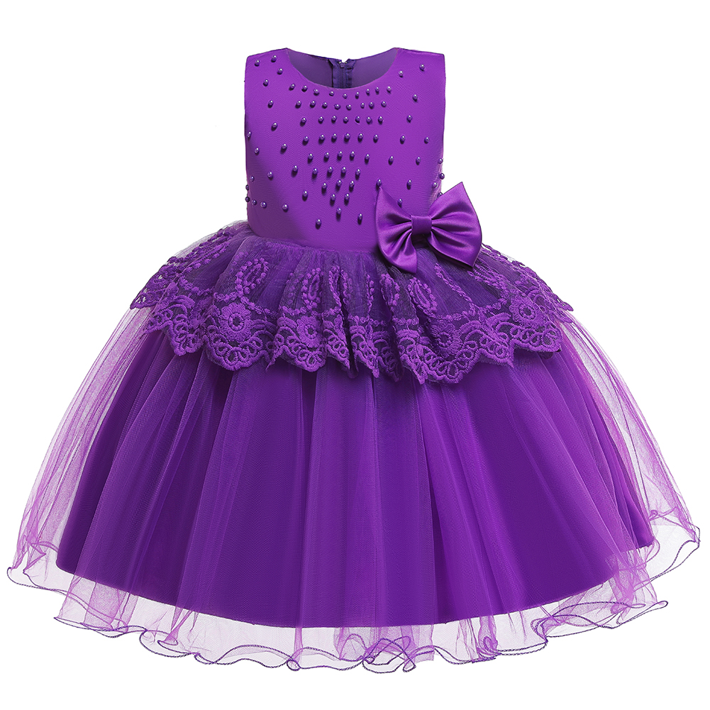 Baby / Toddler Girl Stylish Pearl Decor Tulle Party Dress