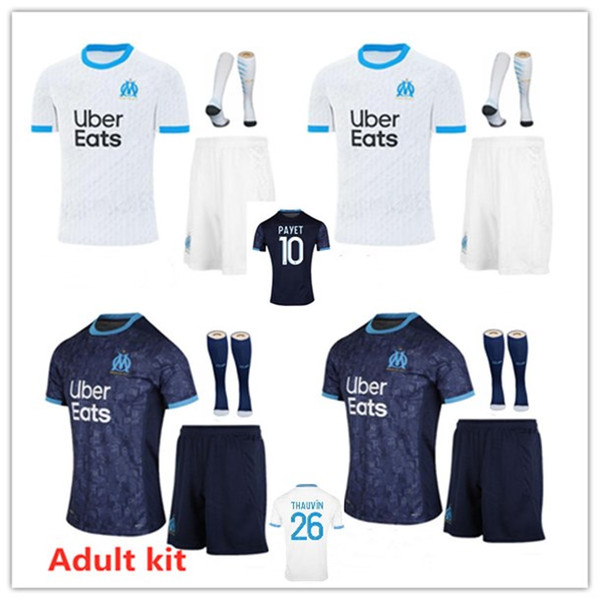 20 21 Olympique De Marseille home away soccer jerseys 2020 2021 PAYET THAUVIN BENEDETTO L.GUSTAVO football kit