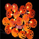 16 pequeñas luces de color naranja calabaza de halloween de plástico