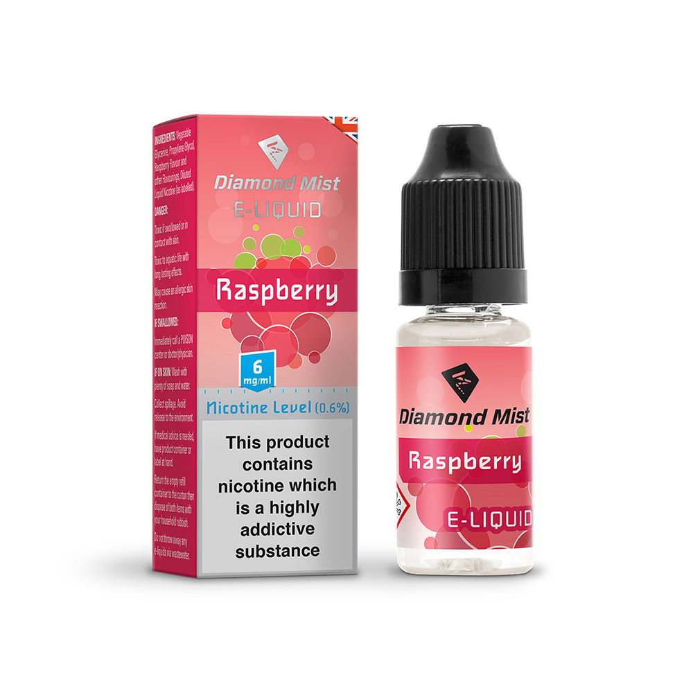 Diamond Mist E-Liquid Raspberry 10ml - 6mg Nicotine