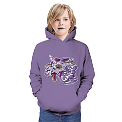 Kids Boys' Hoodie  Sweatshirt Unicorn Graphic 3D Animal Print Long Sleeve Active Purple Lightinthebox