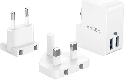 Anker USB-Ladegerät PowerPort 2 Lite A2022321 Steckdose Ausgangsstrom (max.) 3400 mA 2 x USB mit UK-Adapter (A2022321)