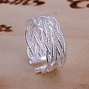 Band Ring Silver Alloy Ladies Unusual Unique Design One Size / Women's / Open Cuff Ring