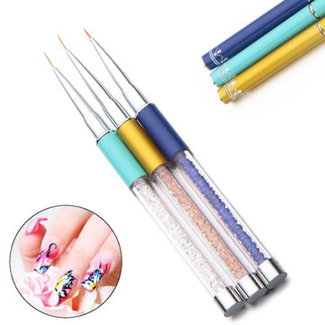 3Pcs Nail Art Painting Pen Lines Brush Set Polish Tips Manicure Pedicure Drawing Tool kit