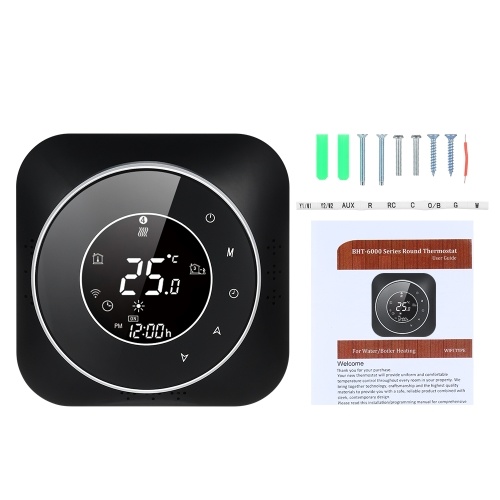 95-240 V Wi-Fi Smart Thermostat Programmierbarer Thermostat 5 + 1 + 1 Sechs Perioden Sprach-APP-Steuerung Hintergrundbeleuchtung LCD-Warmwasserbereiter-Thermoregulator Kompatibel mit Amazon Echo Google Home Tmall Genie