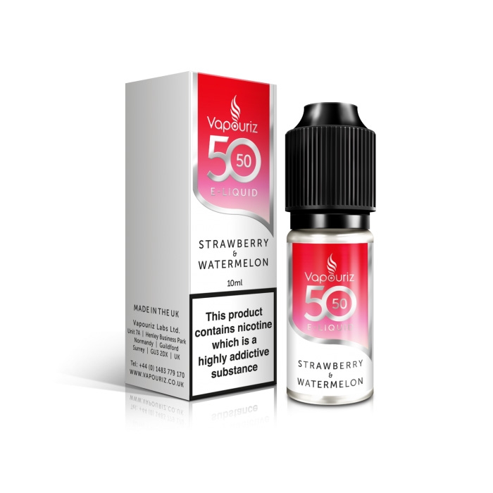 Vapouriz 50/50 E-liquid 10ml Bottle 18mg Nicotine - Strawberry & Watermelon Flavour