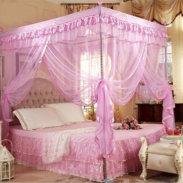 Lace Bed Mosquito Netting  With Bracket  Mesh Canopy Princess Round Dome Bedding Net 3 Sizes