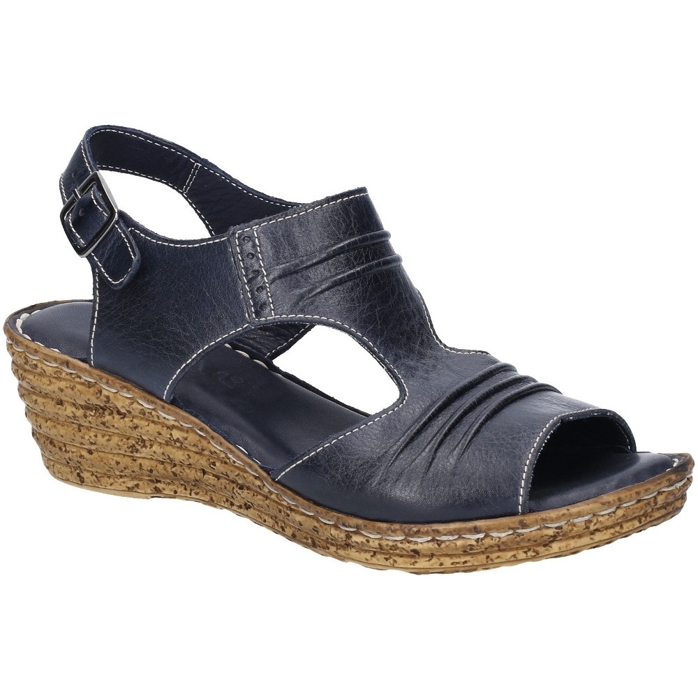 Fleet & Foster Womens Incence Pleated Leather Wedge Sandals UK Size 3 (EU 36)
