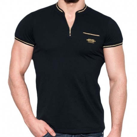 ES Collection Lurex Mao T-Shirt - Black XS