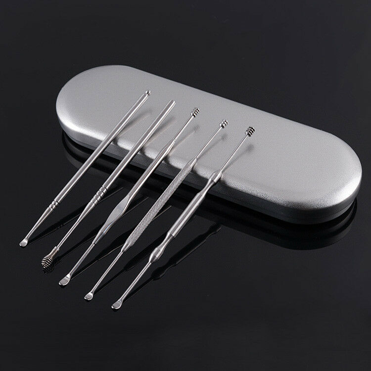 Stainless Steel Spiral Ear Pick Spoon Double Head Digging