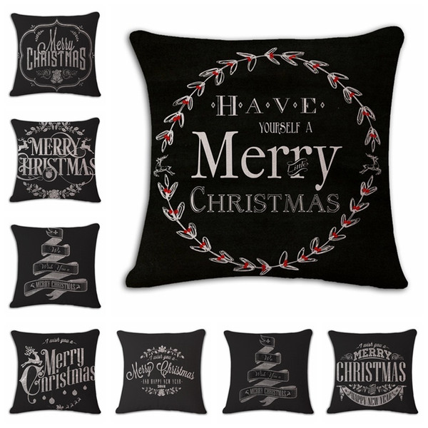 black matrix christmas inbetweening hand cotton flax pillow back cushion