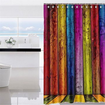 59 x 70 Inches New Arrival Custom Rainbow Wood Waterproof Shower Curtain Bathroom Decor