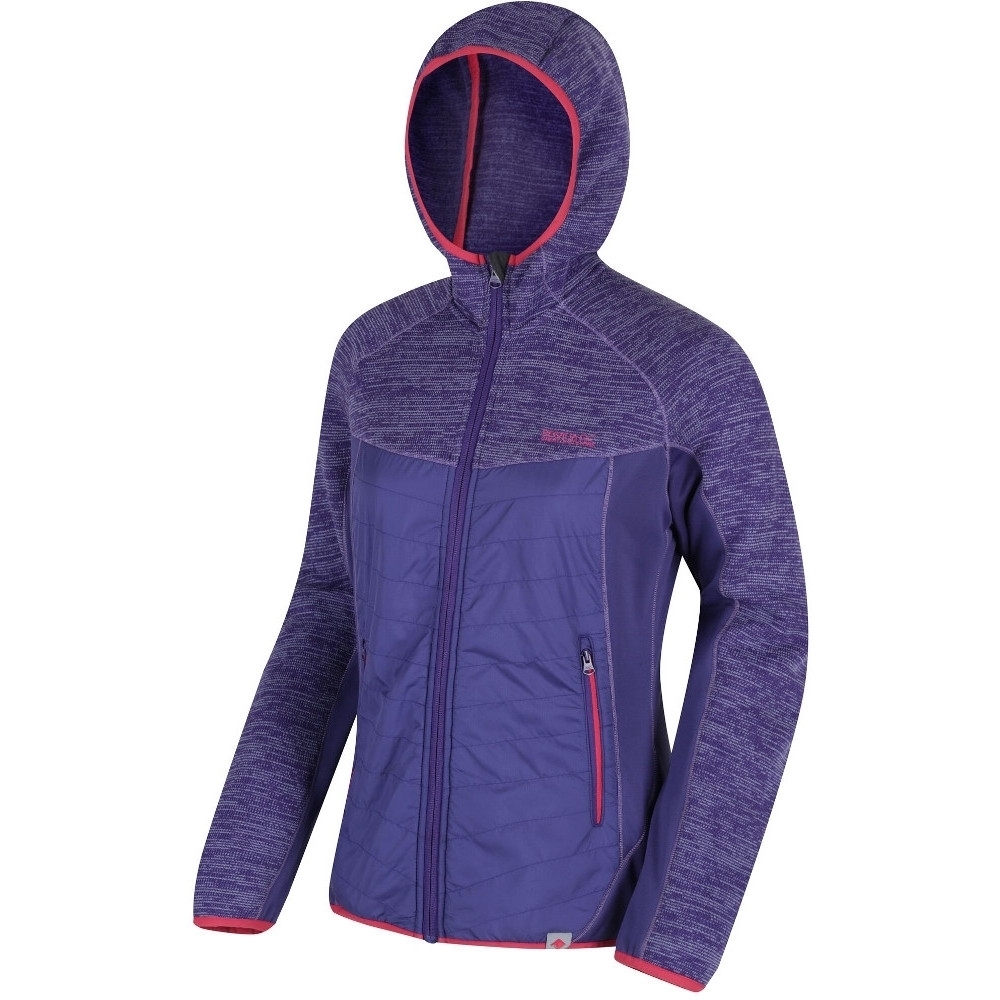 Regatta Womens/Ladies Rocknell Hooded Hybrid Marl Fleece Casual Jacket UK Size 12 - Chest 36' (92cm)