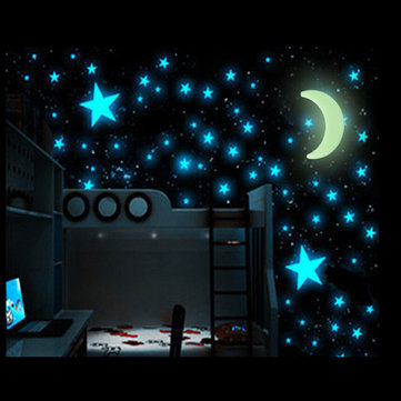 100Pcs Glow In The Dark Stars  Sticker Beautiful 3D DIY Home Decal Art Luminous Wall Stickers For Baby Kids Bedroom Decor