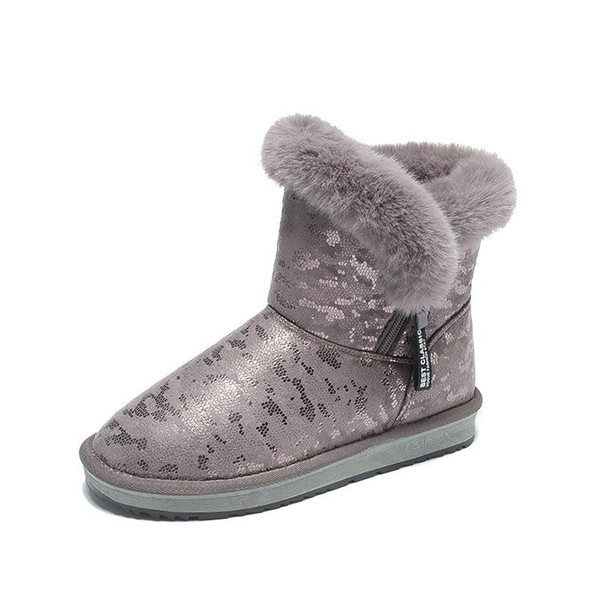 Snow boots female short tube cute lazy one pedal winter plus velvet thick cotton boots in the tube Martin boots net red with the paragraph