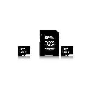 SILICON POWER - Flash-Speicherkarte (microSDHC/SD-Adapter inbegriffen) - 4GB - Class 4 - microSDHC (SP004GBSTH004V10-SP)
