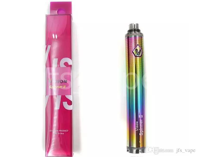 Colorful Vision II Vape Pens 1650mah Adjustable Voltage eGo Twist e-cigarettes Battery 3.3~4.8V Spinner II 510 Thread DHL free