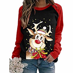 christmas sweater ladies christmas sweater classic reindeer pattern long sleeve sweater christmas reindeer teenager girl christmas sweater knitted sweater festival casual sweater sweatshirts