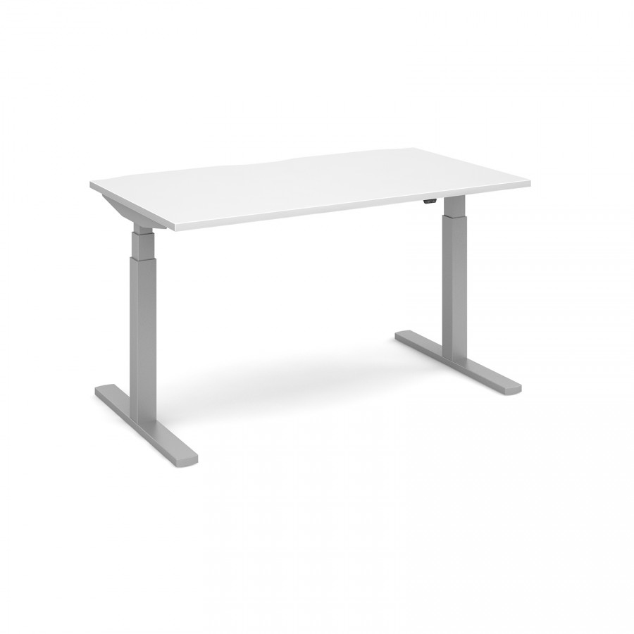 Elev8 White Sit Stand Office Desk 1400mm Twin Motor