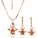 Magnifique Cristal ange bijoux en or 18 carats serti de strass Boucles d'oreilles Y compris, Collier