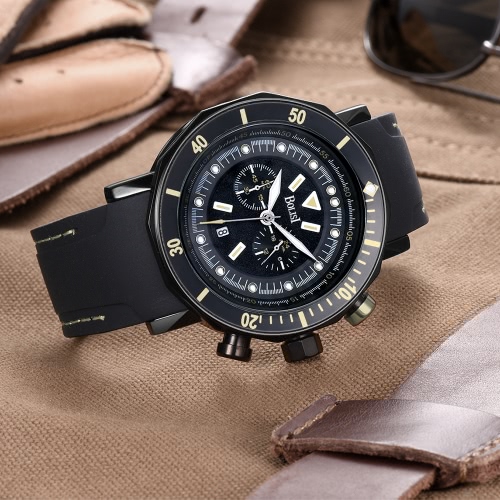 Bolisi moda casual reloj de cuarzo 3ATM hombres resistente al agua Relojes reloj de pulsera masculino calendario
