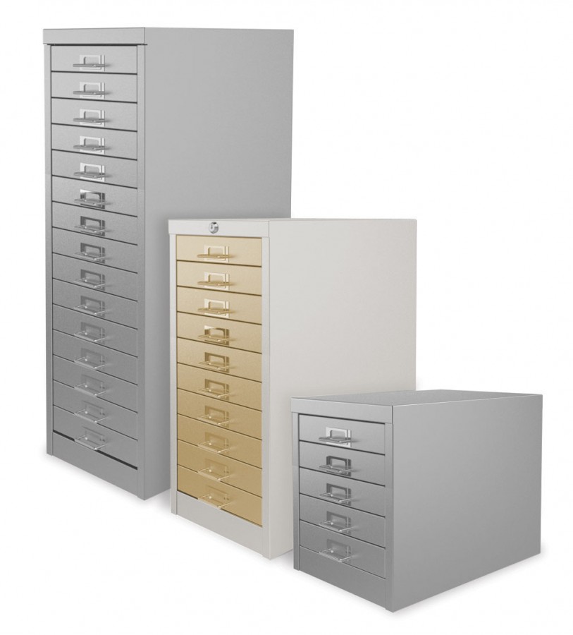White and Beige 10 Drawer Multi Drawer Cabinet