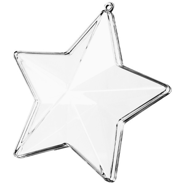 Acryl-Stern mit Trennscheibe, transparent/klar, Ø 10cm, 5er Set
