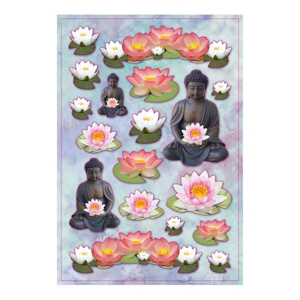 3-D Stickerbogen, Buddha, 12,5 x 18,5 cm