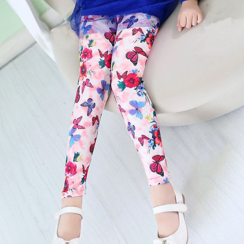 Print Milk Silk Floral and Butterfly Leggings